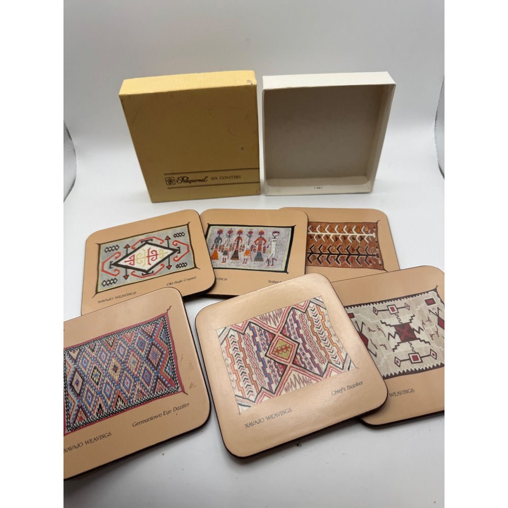 Vintage Pimpernel Navajo Weavings Coasters Set of Six